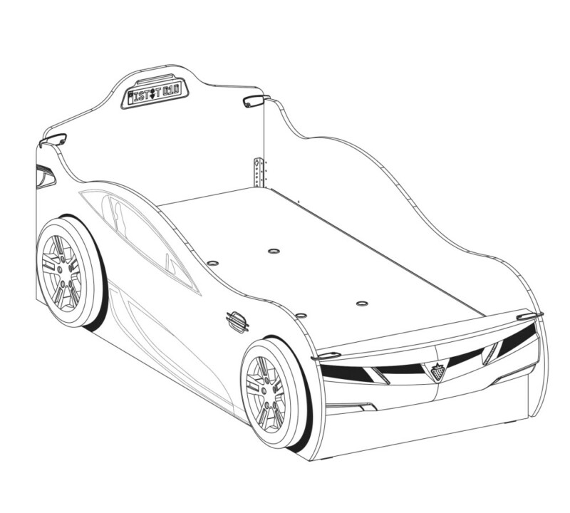 Cilek Coupe Weiß Autobett mit Freundesbett (90x190-90x180) – Bild 3