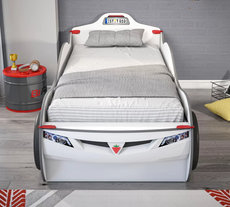 Cilek Coupe Weiß Autobett mit Freundesbett (90x190-90x180) – Bild 5
