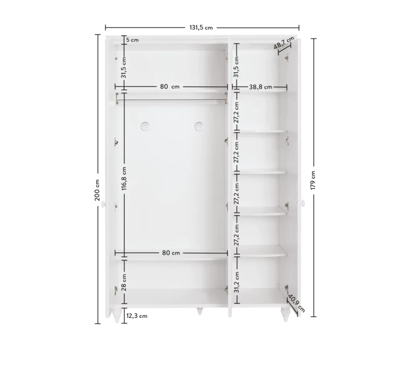 Cilek Romantica Kleiderschrank 3-türig – Bild 6