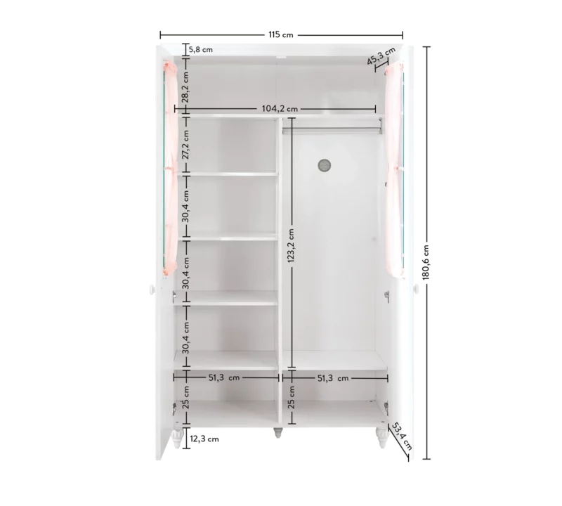 Cilek Romantica 2-türig Kleiderschrank mit Fenster – Bild 5