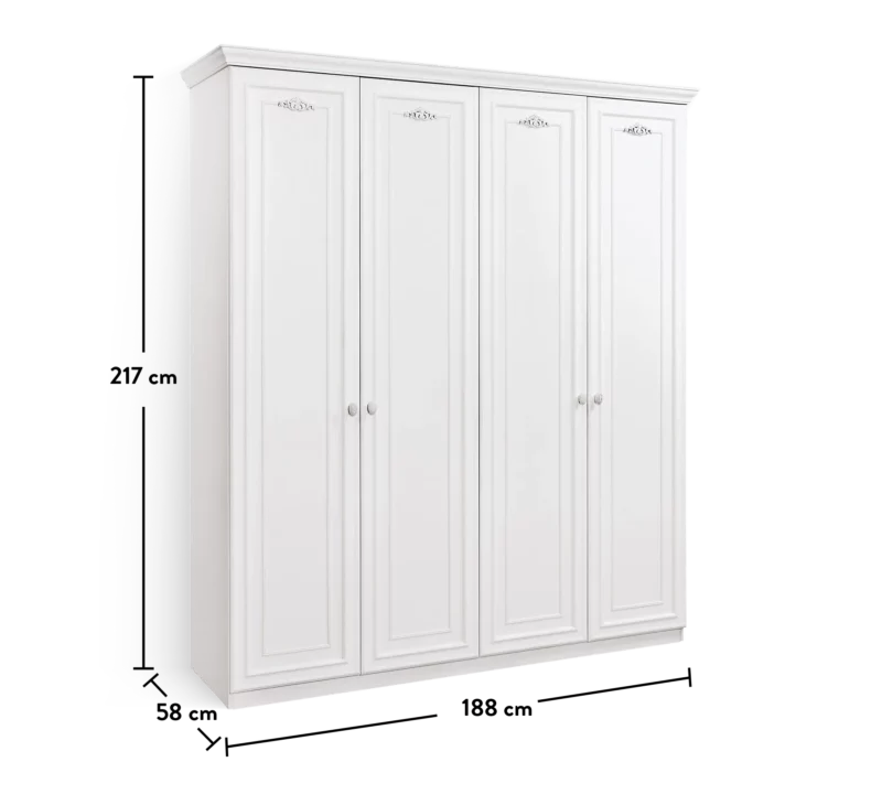 Cilek Romantica Kleiderschrank 4-türig – Bild 5