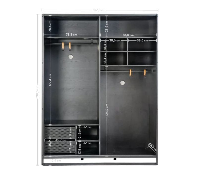 Cilek Dark Metal Large Schiebetüren Kleiderschrank – Bild 6