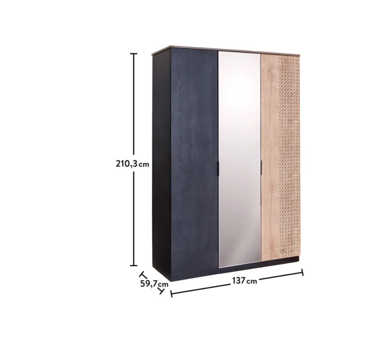 Cilek Black 3-trg Kleiderschrank – Bild 3
