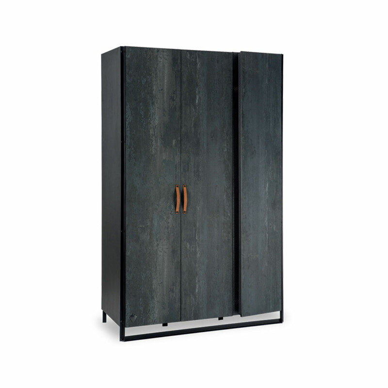 Cilek Dark Metal Kleiderschrank 3-türig