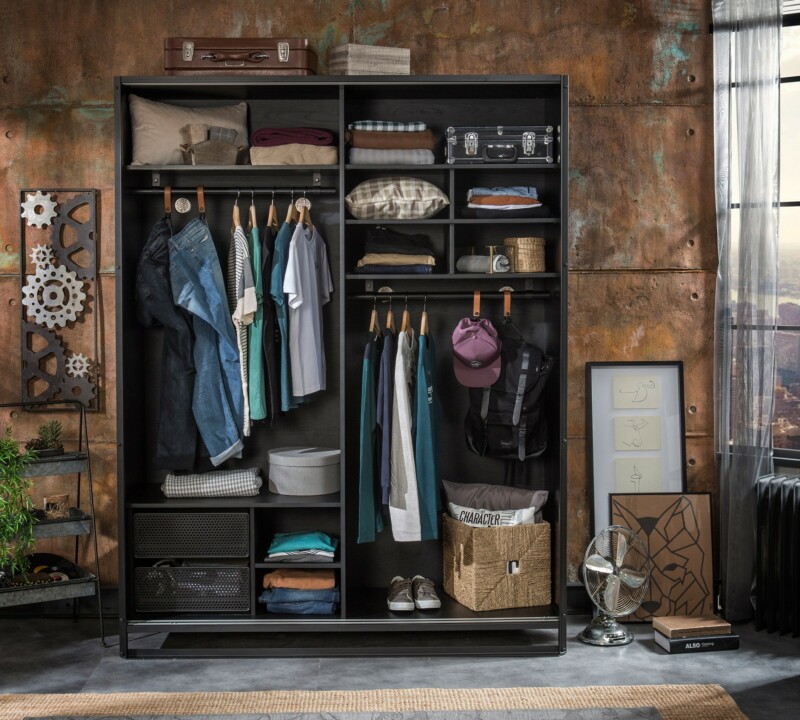 Cilek Dark Metal Large Schiebetüren Kleiderschrank – Bild 3