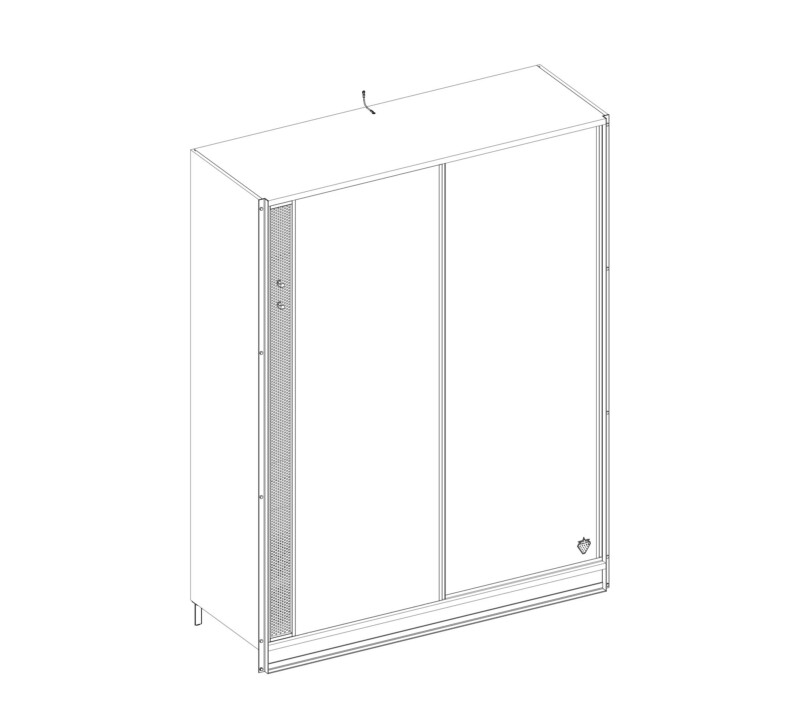 Cilek Dark Metal Large Schiebetüren Kleiderschrank – Bild 4