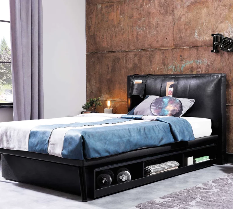 Cilek Dark Metal Bettschublade mit Fächern 90x190 cm – Bild 4