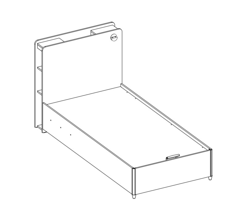 Cilek White Base - Stauraumbett 100x200 cm – Bild 3