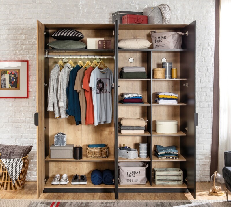 Cilek Black Kleiderschrank 4-türig – Bild 3