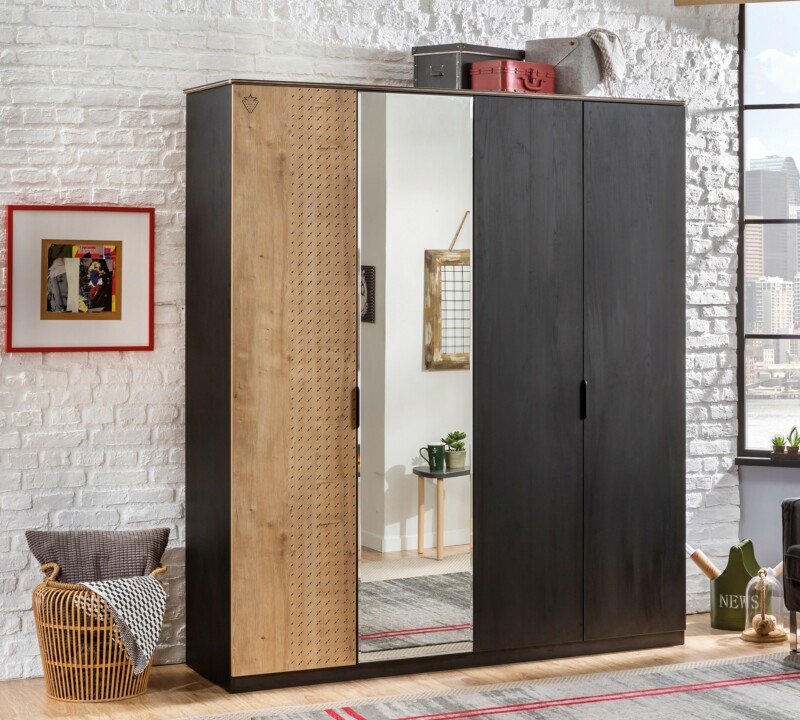 Cilek Black Kleiderschrank 4-türig – Bild 2