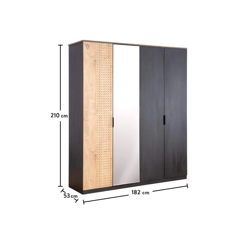 Cilek Black Kleiderschrank 4-türig – Bild 4