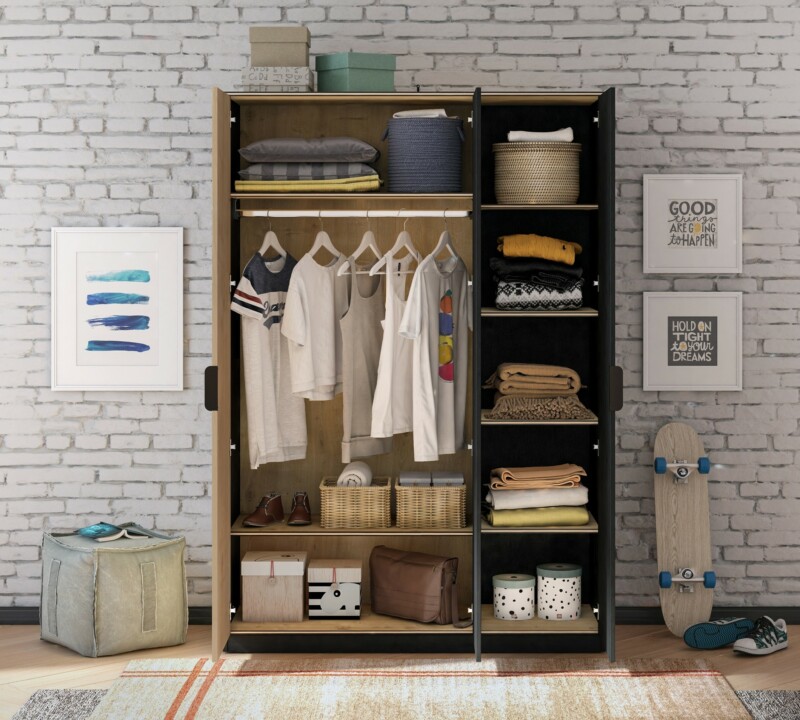 Cilek Black Line Kleiderschrank 3-türig – Bild 2