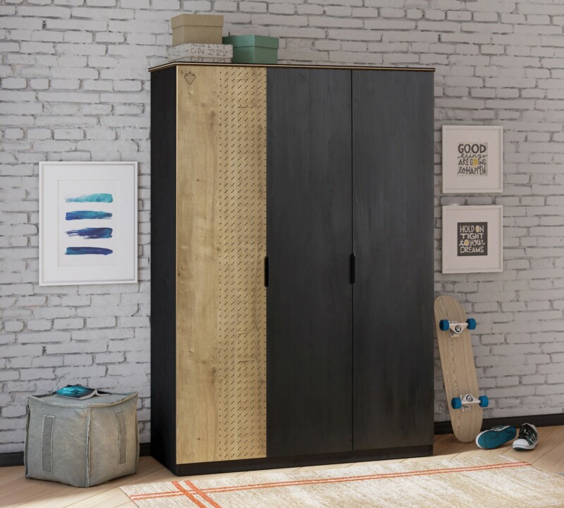 Cilek Black Line Kleiderschrank 3-türig – Bild 3