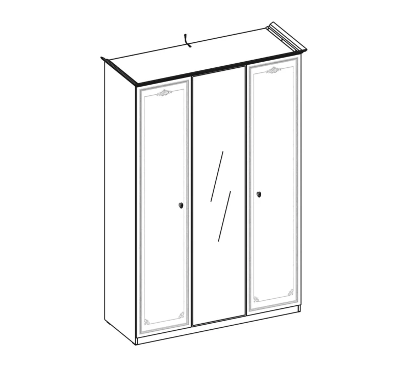 Cilek Selena Grey Kleiderschrank 3-türig – Bild 4