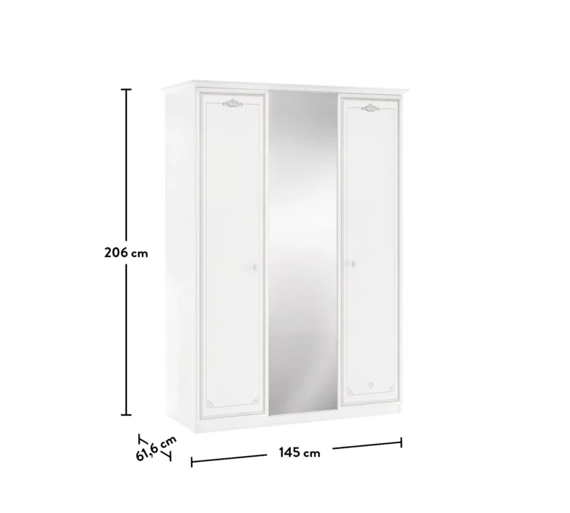 Cilek Selena Grey Kleiderschrank 3-türig – Bild 6