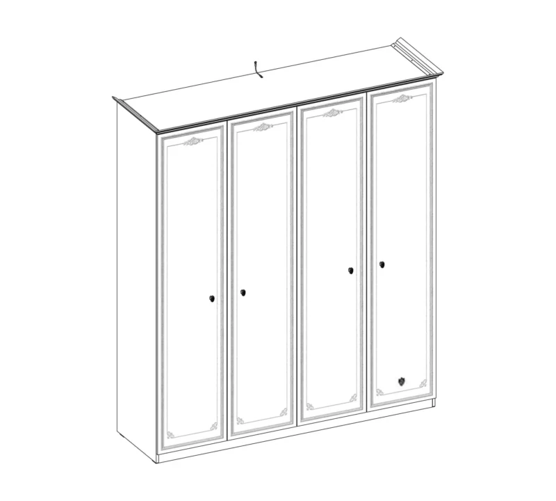 Cilek Selena Grey Kleiderschrank 4-türig – Bild 4