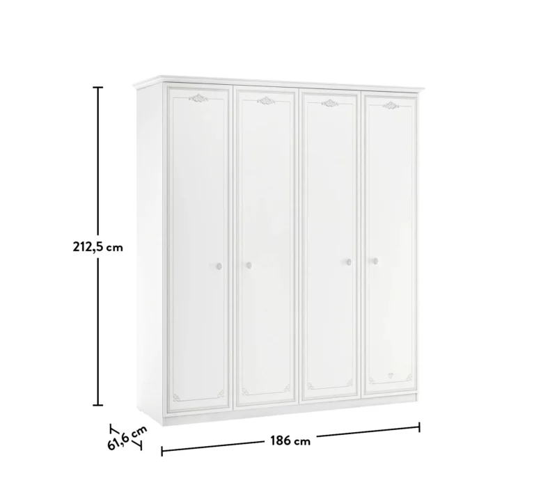 Cilek Selena Grey Kleiderschrank 4-türig – Bild 6