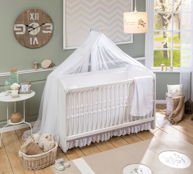 White Schwinged Babybett 70x130 cm – Bild 2