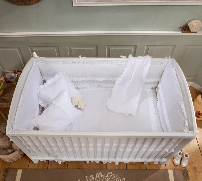 White Schwinged Babybett 70x130 cm – Bild 4