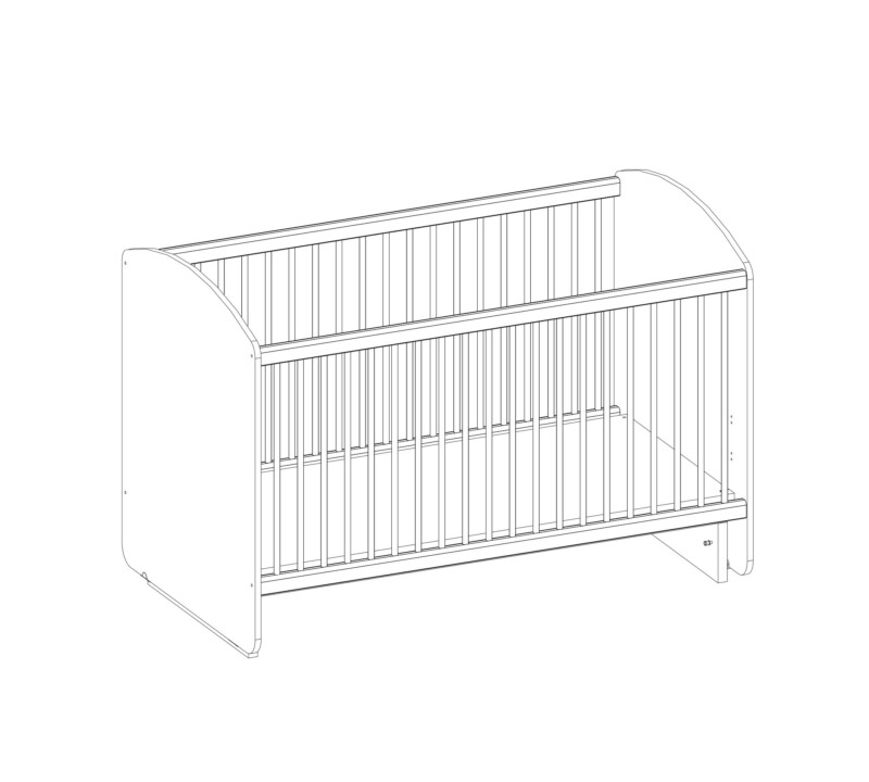 White Schwinged Babybett 70x130 cm – Bild 5