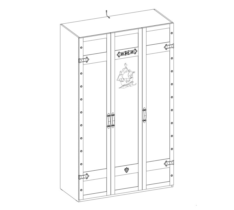 Cilek Pirate Kleiderschrank 3-türig – Bild 4