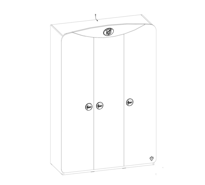 Cilek Baby Cotton SL Kleiderschrank 3-türig – Bild 7