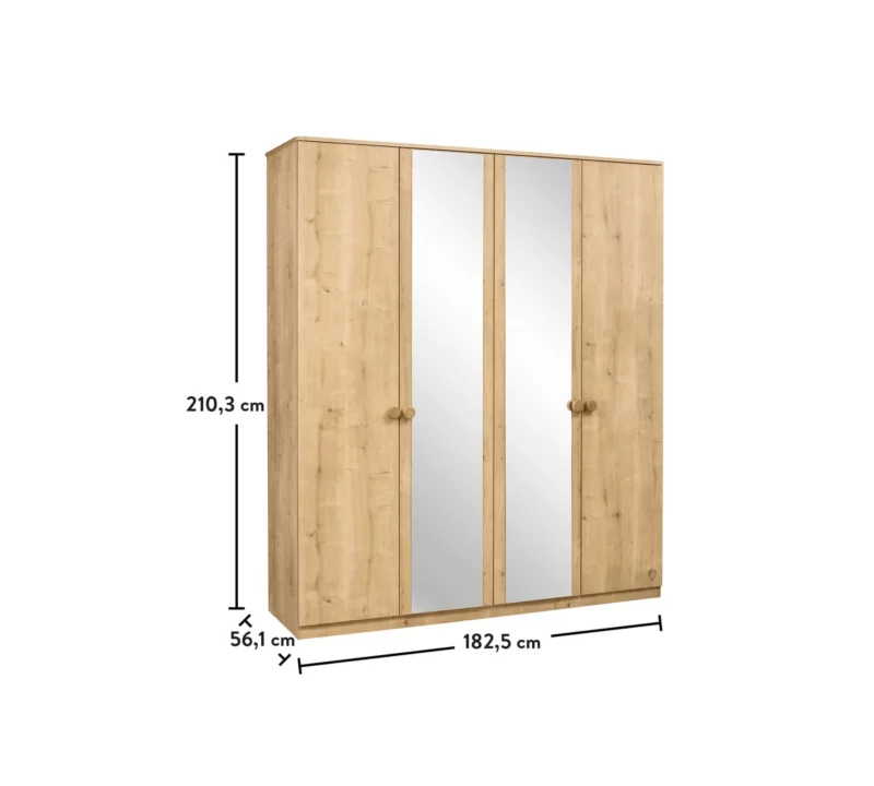 Cilek Mocha Kleiderschrank 4-türig – Bild 5