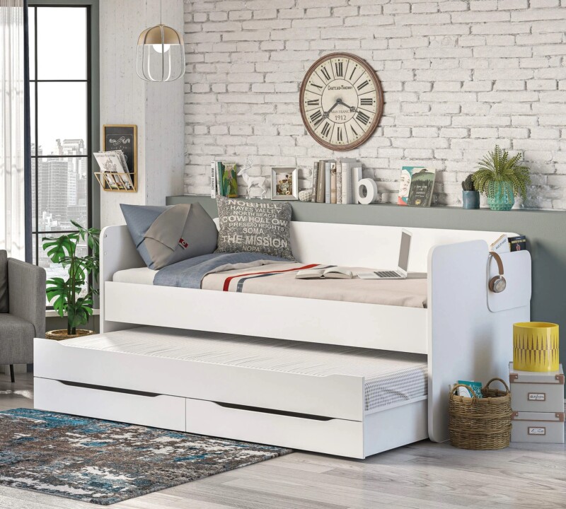 Cilek Studio Unterbett mit Schublade Weiss 90x200 cm – Bild 2