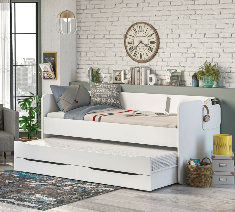Cilek Studio Oberbett Weiss 90x200 cm – Bild 2