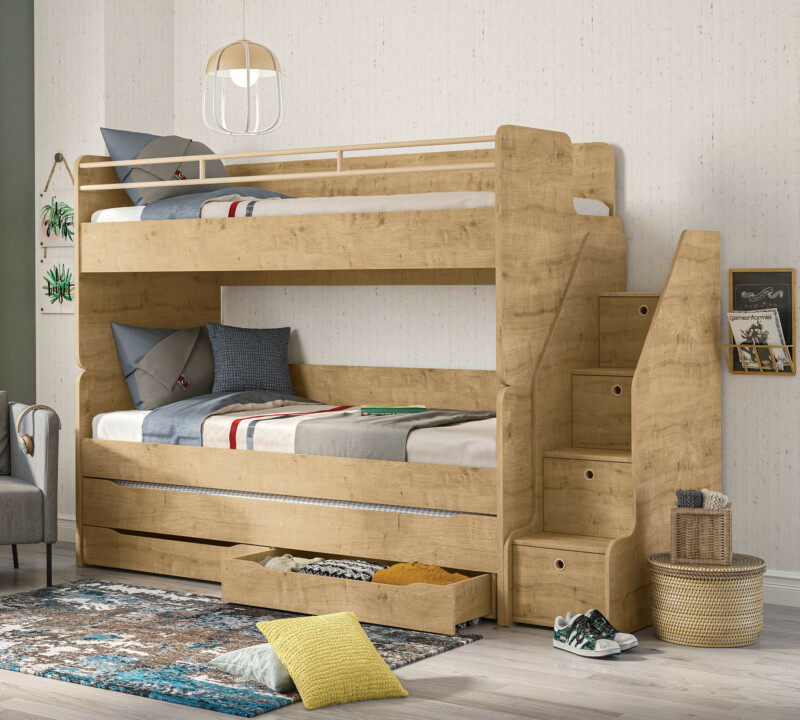 Cilek Studio Eiche Etagenbett-Set mit Schubladen