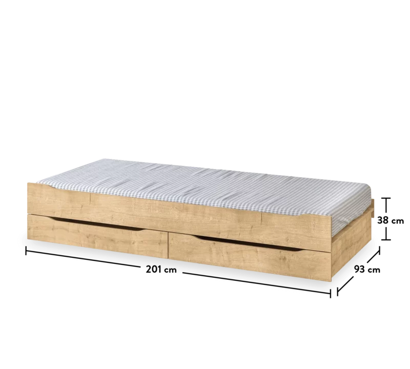 Cilek Studio Unterbett mit Schublade Eiche 90x200 cm – Bild 3