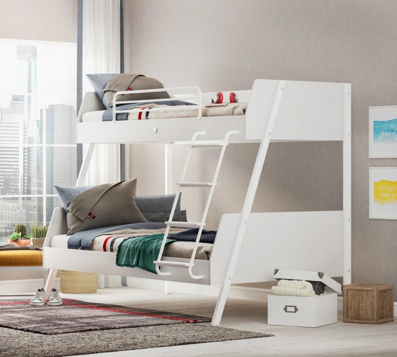 Etagenbett Weiss 90x200+120x200 cm – Bild 2