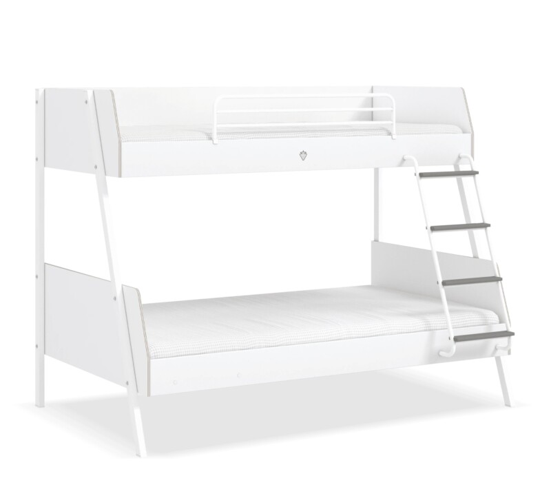 White Etagenbett 90x200 + 120x200 cm