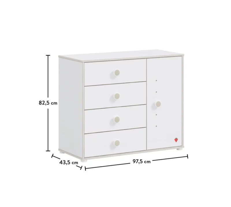 Cilek Montes White Wäschekommode mit Tür – Bild 3