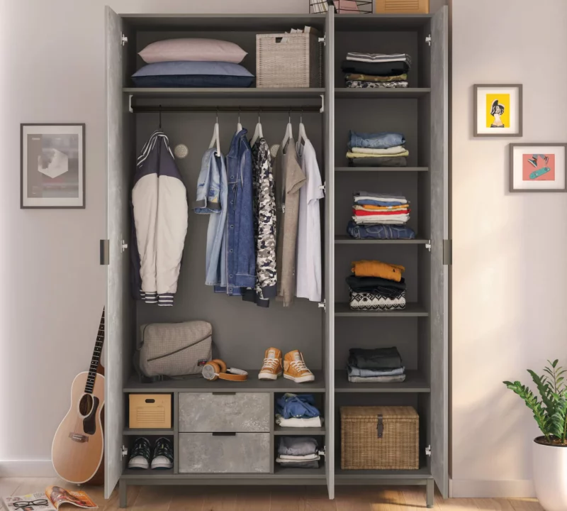 Cilek Space Gray Kleiderschrank 3-trg – Bild 4