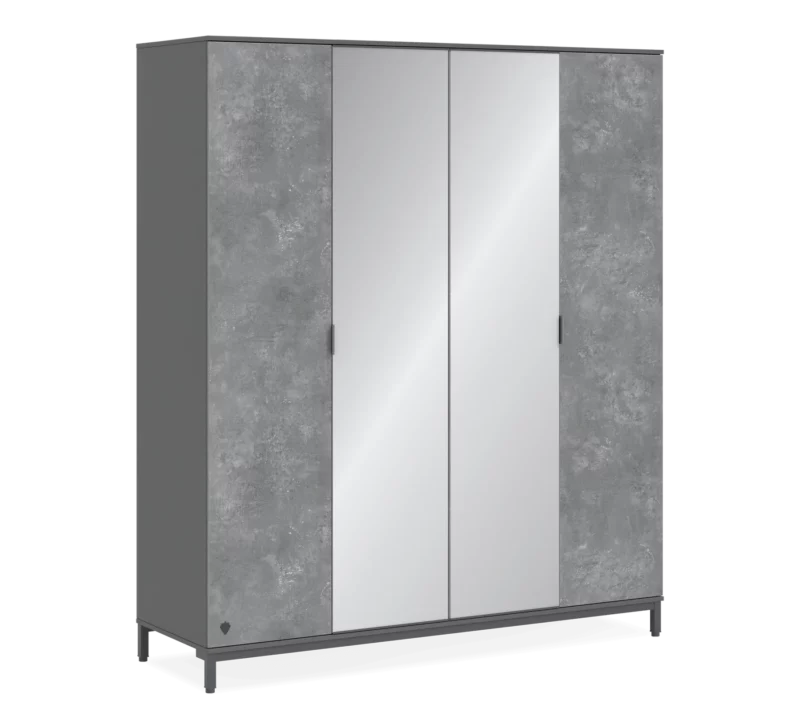 Cilek Space Gray Kleiderschrank 4-trg