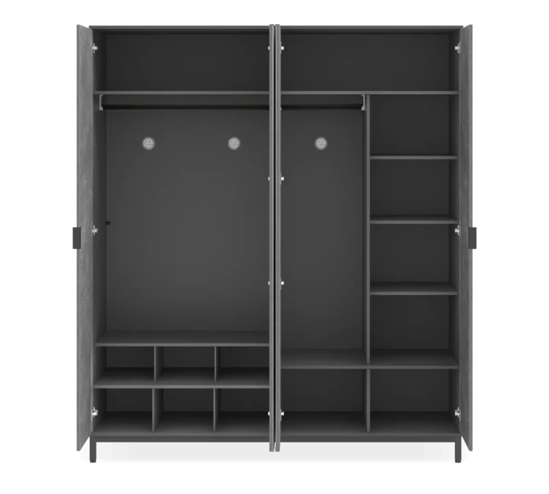 Cilek Space Gray Kleiderschrank 4-trg – Bild 2