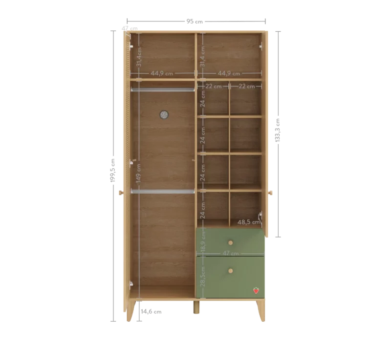 Cilek Loof Baby Kliederschrank 2-türig – Bild 7