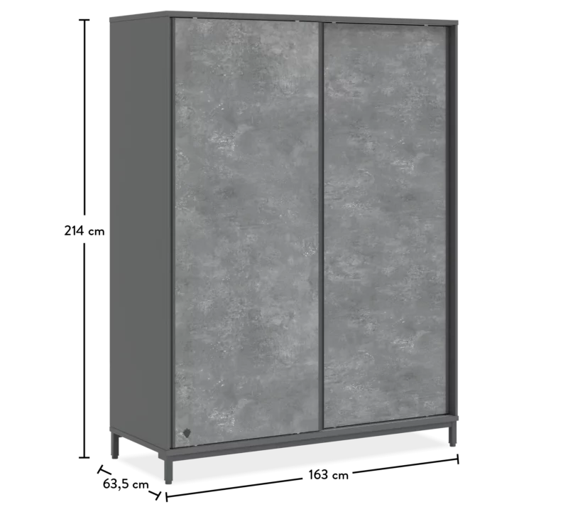 Cilek Space Gray Schiebetürenschrank – Bild 7