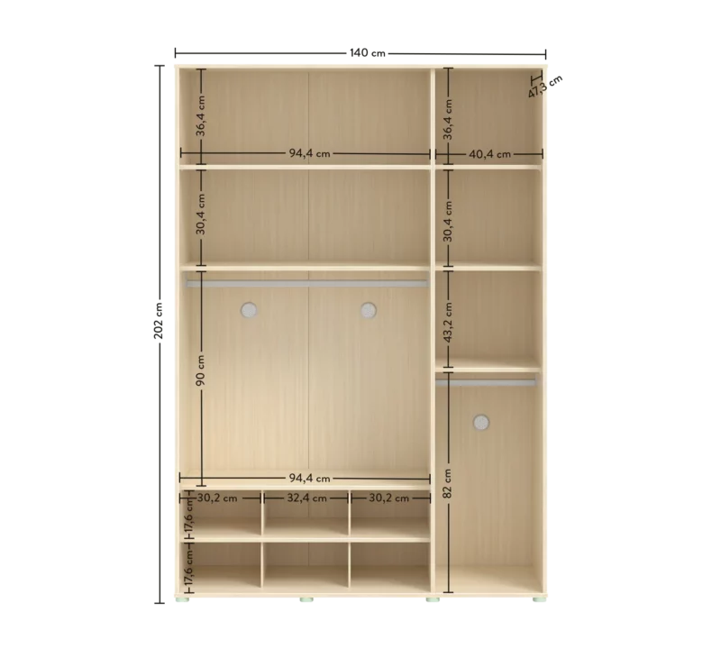 Cilek Montes Natural Kliederschrank 3-türig – Bild 5
