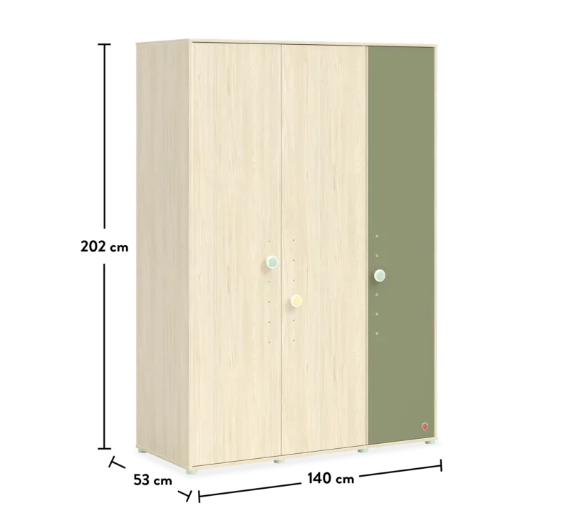 Cilek Montes Natural Kliederschrank 3-türig – Bild 6