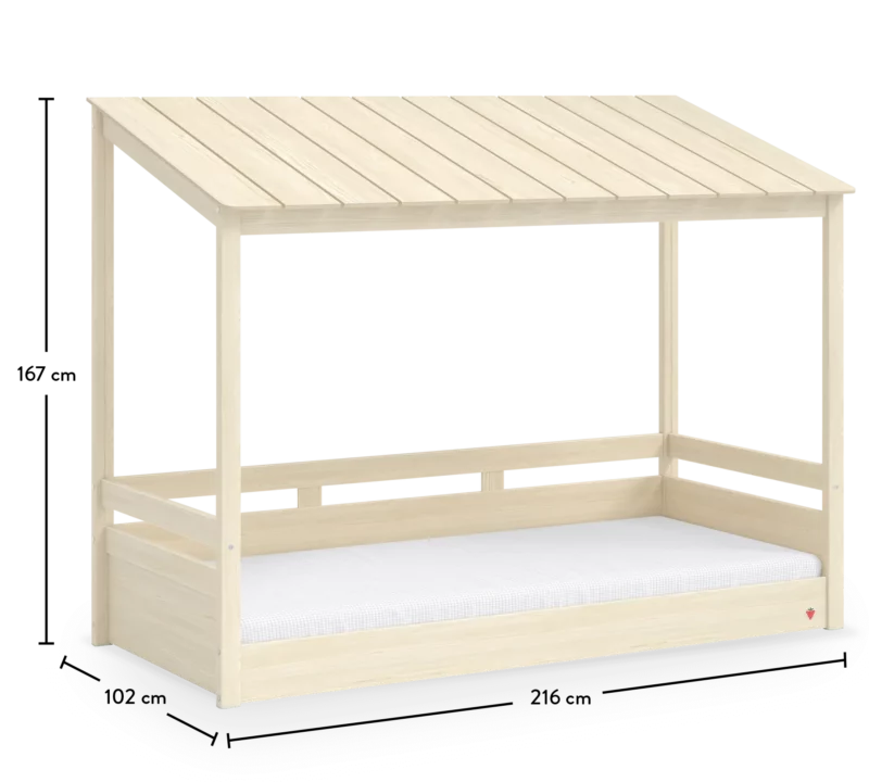 Cilek Montes Natural Hölzern Seitendach Bettgestell  (90x200 cm) – Bild 6