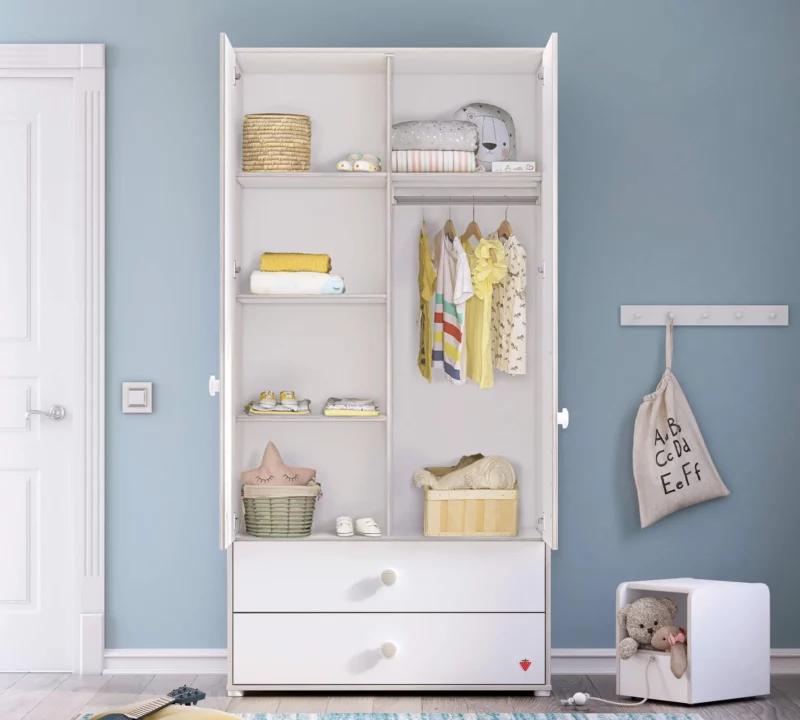 Cilek Montes Weiß Kleiderschrank 2-türig – Bild 4