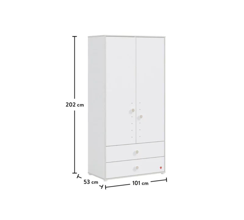 Cilek Montes Weiß Kleiderschrank 2-türig – Bild 3