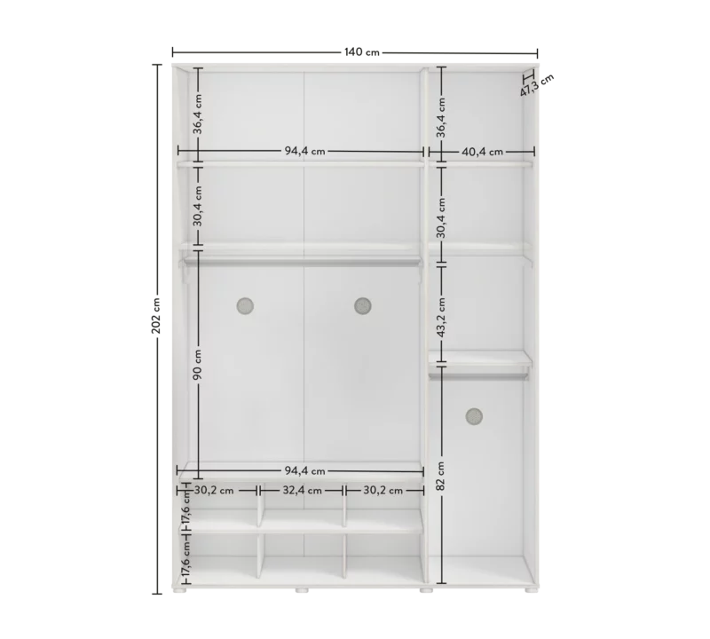Cilek Montes Weiß Kleiderschrank 3-türig – Bild 7