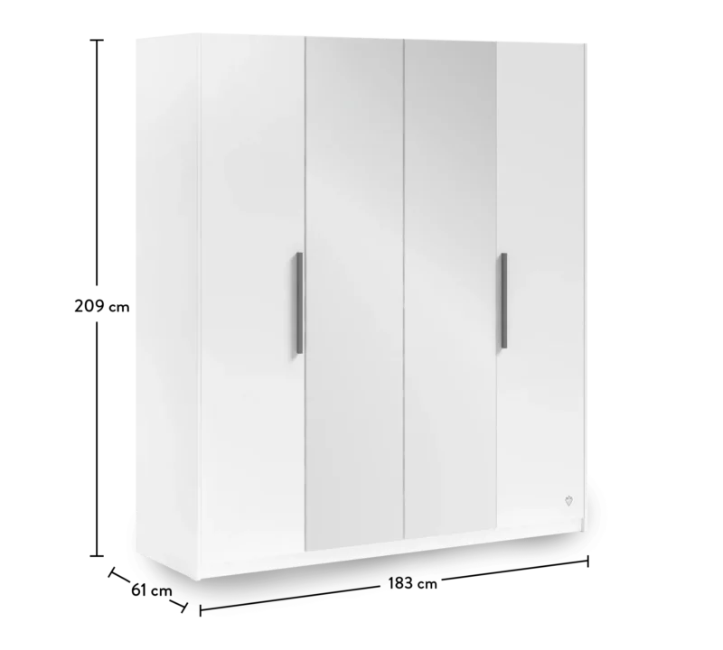 Cilek White Kleiderschrank 4-türig – Bild 5