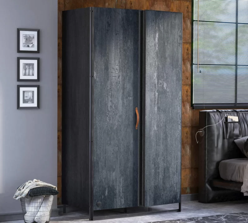Cilek Dark Metal Kleiderschrank 2-türig – Bild 2