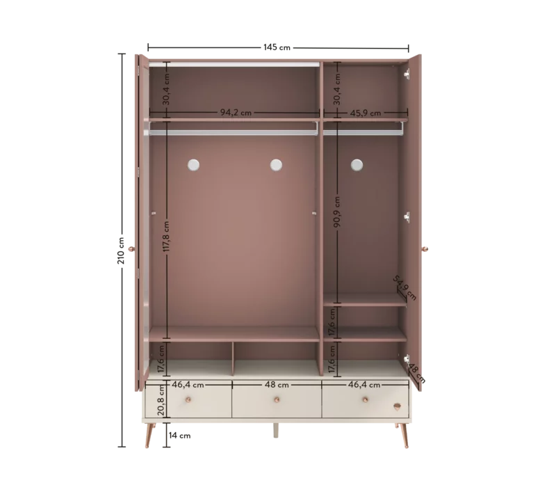 Cilek Elegance Kleiderschrank 3-türig – Bild 8
