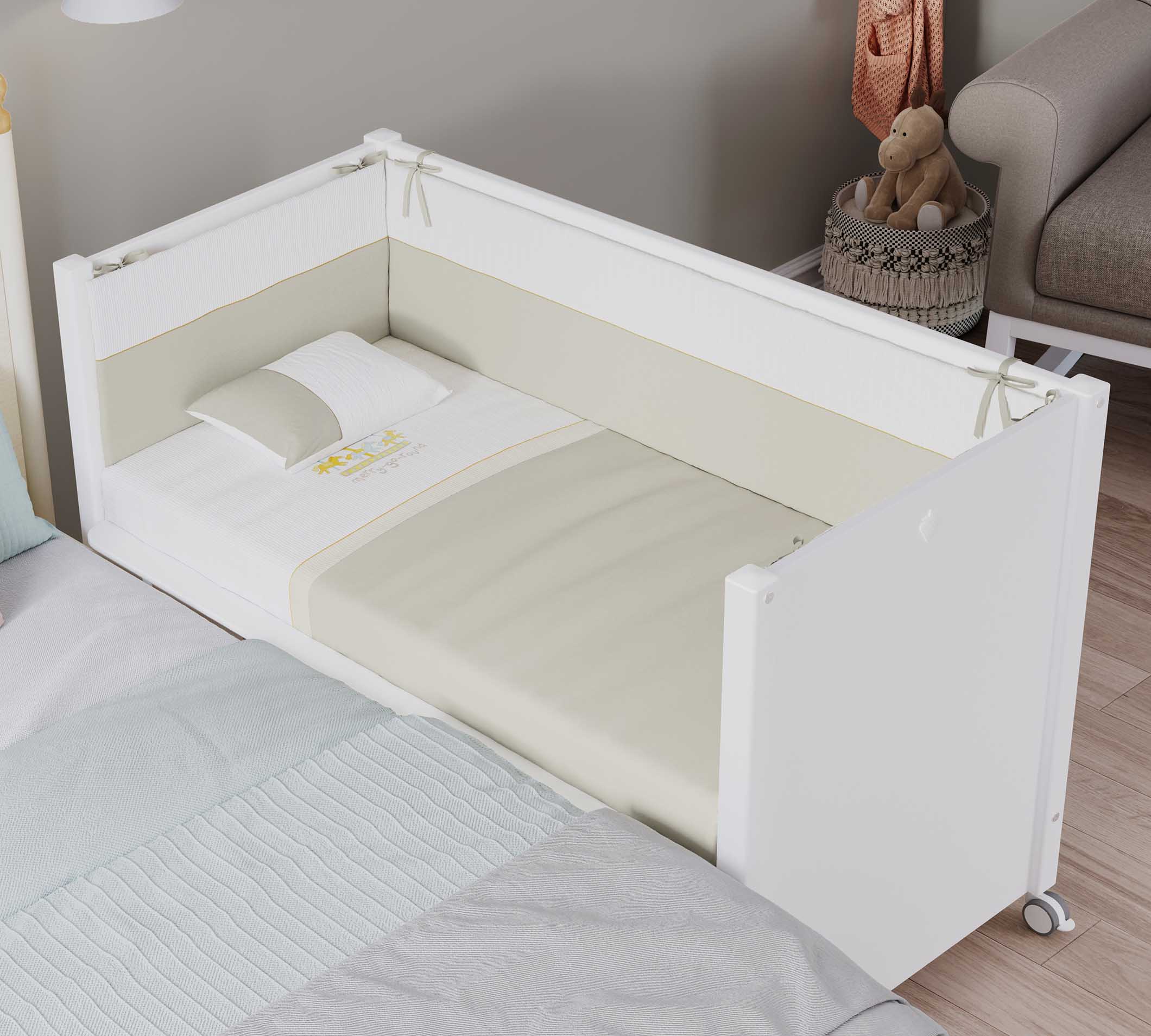 Cilek Baby Cotton mit Rollen Babybett Weiß (60 × 120 cm) – Bild 10