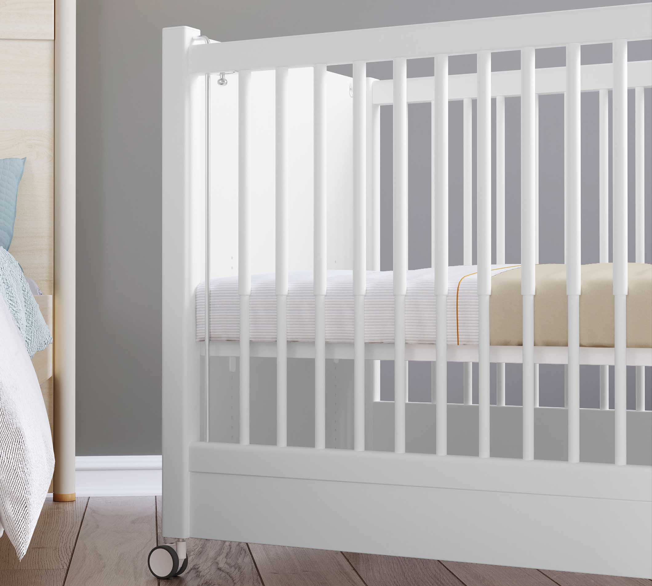 Cilek Baby Cotton mit Rollen Babybett Weiß (60 × 120 cm) – Bild 11